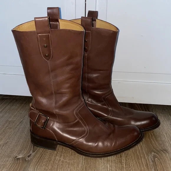 Cole Haan men’s mid-calf brown leather western style boots. Like new! Size 10
